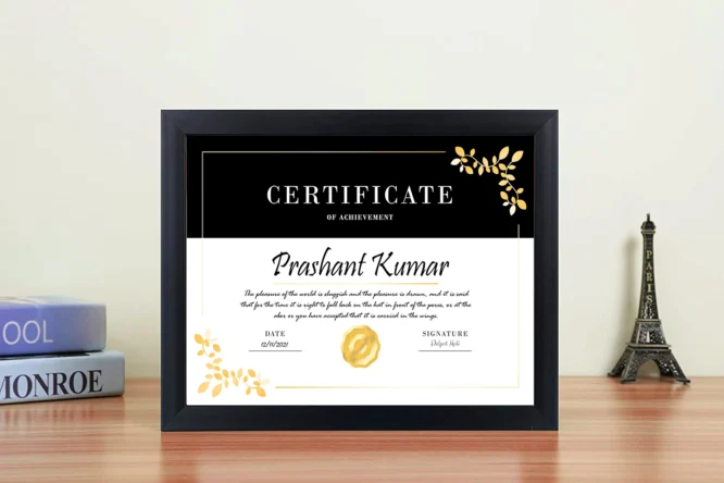 Corporate Achievements Certificate Frame